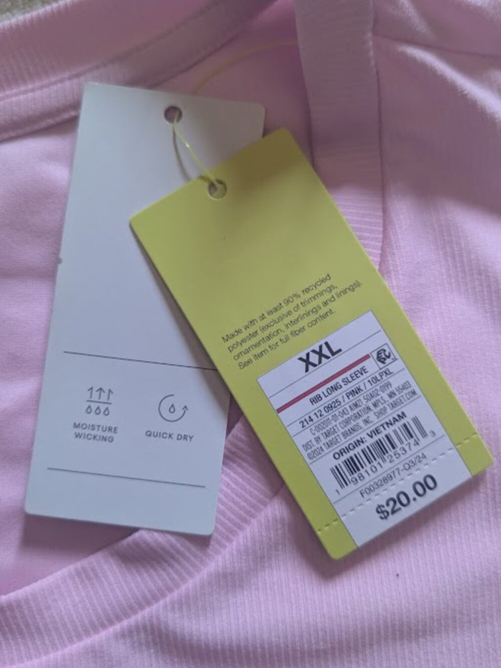 Target ALL IN MOTION Light Pink XXL Rib Long Sleeve - Picture 6 of 6